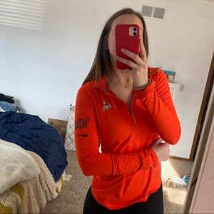 Orange Nike browns quarter zip